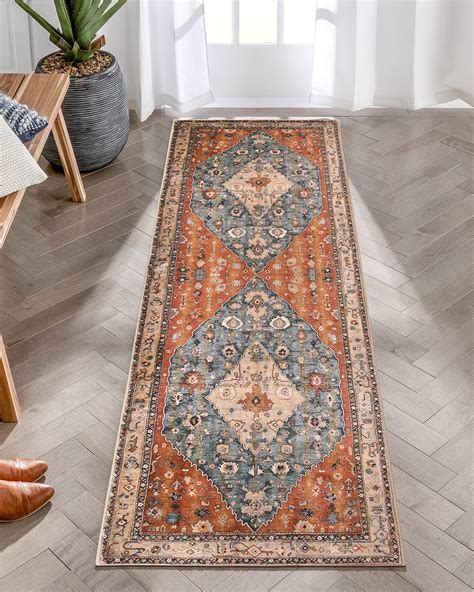 Boho Tribal Runner Rug .